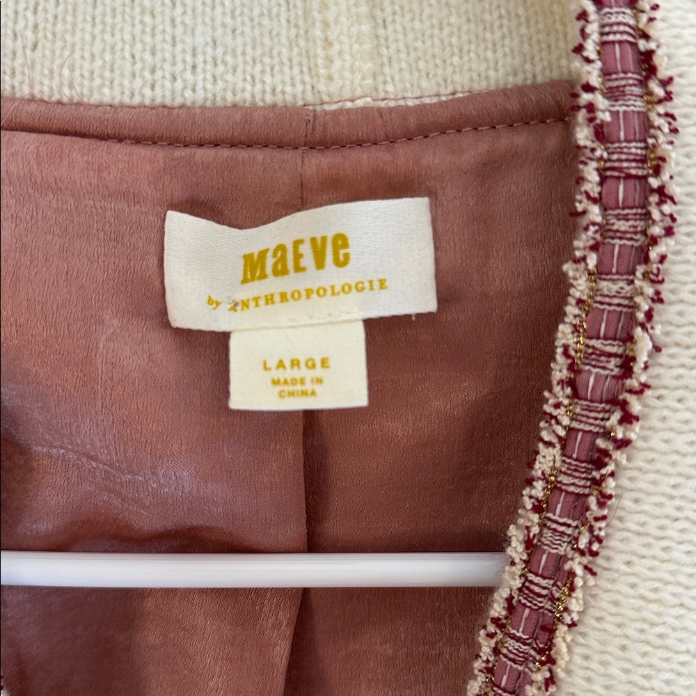 LIKE NEW Anthropologie Maeve tweed lurex coatigan size large - Picture 7 of 7